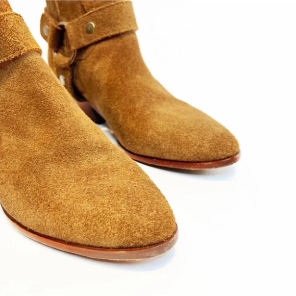 SAINT LAURENT West Tan Suede Harness Boot Women Size 7 - Picture 4 of 10